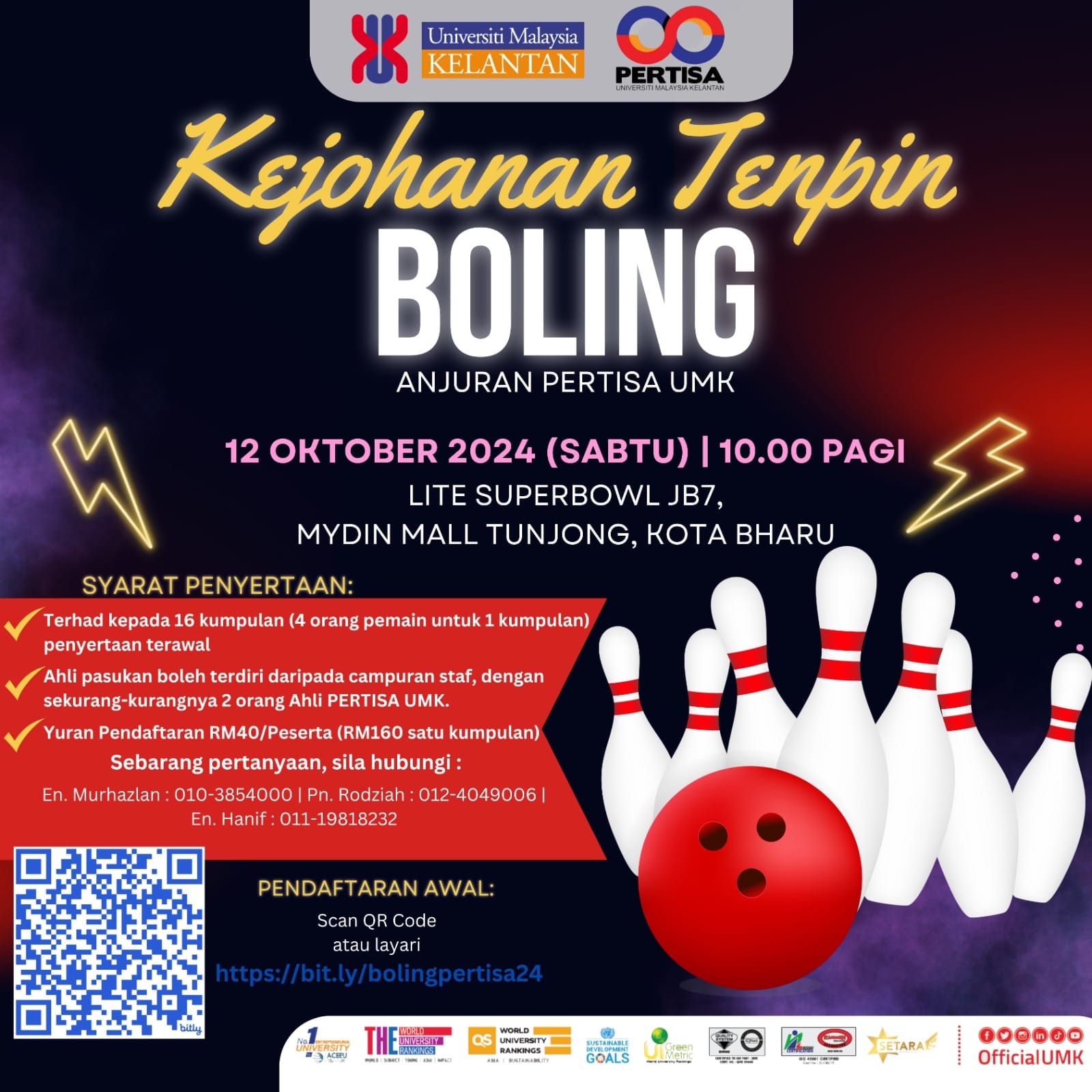 KEJOHANAN BOLING ANJURAN PERSATUAN PEGAWAI TADBIR & IKHTISAS UMK (PERTISA)